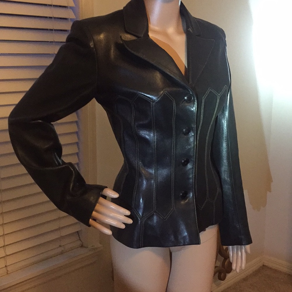 One of a kind! Gorgeous ALAIA Black leather jacket
